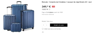 Conjunto de 3 maletas Roncato + neceser de viaje Kinetic 2.0 por 349.95€