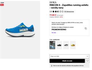 Zapatillas Hoka Rincon 7 running por 66,25€