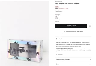 Pack 3 calcetines hombre Batman por 4,49€