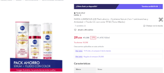 Pack Ahorro Nivea Luminous 630 + neceser regalo por 29,03€ (cuenta nueva por 17,41€)