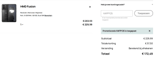 25% korting op alles bij HMD met de code