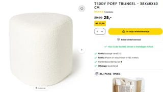 Teddy poef triangel voor €25 bij Xenos