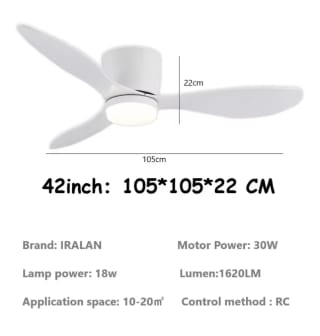 Ventilador DC con luz 3 modos 105cm IRALAN silencioso por 41,45€