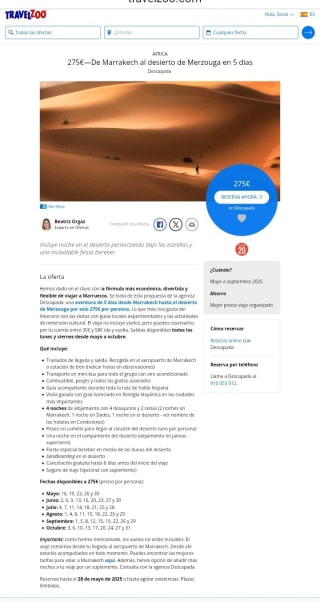 Marrakech al Desierto 5 días con vuelos desde 275€