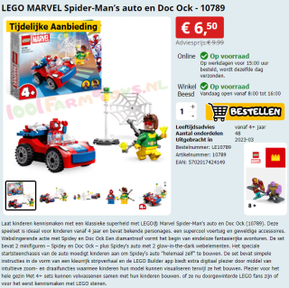 LEGO MARVEL Spider-Man’s auto en Doc Ock - 10789 voor €6,50 bij 1001Farmtoys