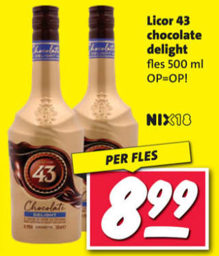 Licor 43 Chocolate delight 0,5 l voor €8,99 bij Nettorama
