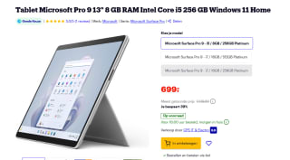 Microsoft Surface Pro 9 i5/8/256 Home, PLATINUM voor €699 bij Bol