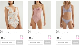Bikinis completos y bañadores por 8€