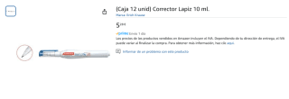 Pack 12 Correctores Lapiz 10 ml por 5,28€