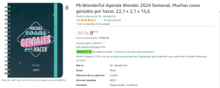 Mr.Wonderful Agenda Wonder 2024 Semanal, Muchas cosas geniales por hacer por 8,97€