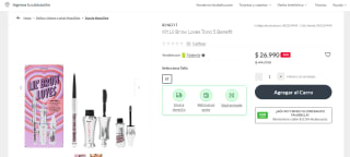 Kit Lil Brow Loves Tono 5 Benefit por $26.990