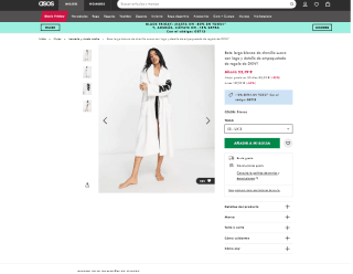 Bata DKNY larga blanca de chenilla por 46,91€