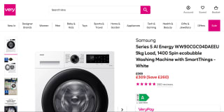 Samsung 9kg Ecobubble Washing Machine - £309
