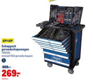 Scheppach TW1000 263-delige gereedschapwagen voor €269 bij Makro