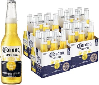 24 botellines Corona Cerveza 35,5 cl, Cerveza Lager Ligera y Refrescante por 23,55€