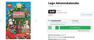 LEGO - Adventskalender Paperback voor €5 bij Boekenvoordeel