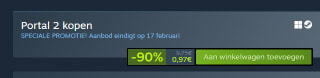 De game Portal 2 voor €0,97 via Steam