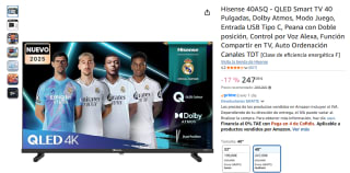 Hisense 32A5Q QLED Smart TV 32 Pulgadas, Dolby Atmos, Modo Juego por 199€ y la de 42 pulgadas por 247,09€