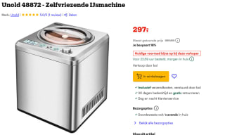 UNOLD IJsmachine Exclusive 48872, 2L voor €297 bij Bol