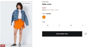 Falda Corta con cintura elástica y estructura pegada Noisy May por 5.99€