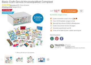 Basic Craft Gevuld Knutselpakket Compleet voor €10 bij Lobbes