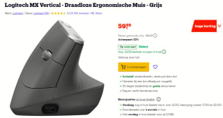 Logitech MX Vertical - ergonomische muis, draadloos voor €59,99 bij Bol.com