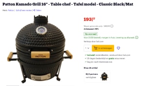 Patton Kamado Grill 16" - Table chef - Tafel model voor €193,37 bij Bol.com