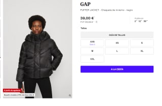 Chaqueta de Invierno para Mujer GAP PUFFER JACKET por 39€