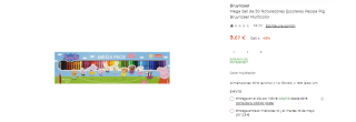 Pack 50 rotuladores escolares Peppa Pig por solo 3,67€