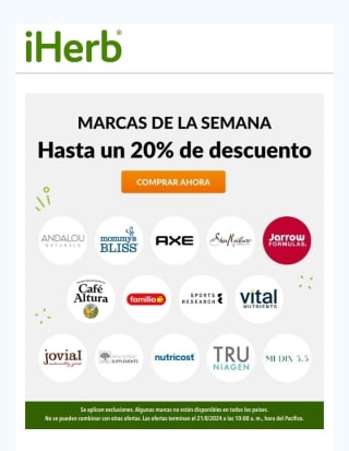 -20% en marcas de la semana desde iHerb.