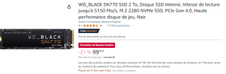 SSD interne WD_BLACK SN770 2 To à 99,99€
