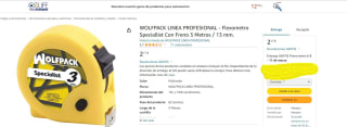Flexometro Speciallist Con Freno 3 Metros / 13 mm marca WOLFPACK por 2,17€