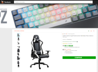 Cadeira Gamer da SuperFrame, modelo Hunter Reclinável - R$ 1.199