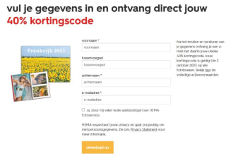 40% korting op alle fotoboeken bij de Hema