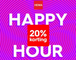 20% korting op bijna alles tijdens de HEMA Happy Hour
