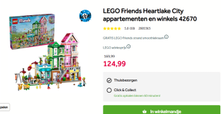 LEGO Friends Heartlake City appartementen en winkels voor €124,99 bij Intertoys