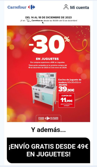-30% de Descuento en Juguetes desde Carrefour.