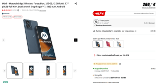 Motorola Edge 50 Fusion de 12GB/256GB por 228,6€
