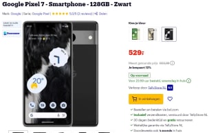 Google Pixel 7 - 128 GB zwart voor €529 bij Bol.com