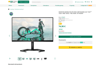 Monitor PC Gaming 60,5 cm 23,8" Philips Evnia 24M1N3200ZS 165 Hz Full HD IPS AMD FreeSync Premium por 74,90€