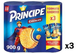 3 Paquetes de Príncipe Original - Galletas Rellenas de Chocolate con Leche - 3 x 300 g por 11.38€