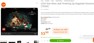 LEGO Star Wars Jedi Ttraining Op Dagobah Diorama voor €53,99 bij Fun.be