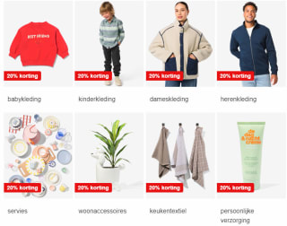 20% kassakorting op bijna alles bij HEMA