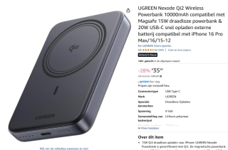 UGREEN Nexode Qi2 Wireless Powerbank 10000mAh compatibel met Magsafe 15W voor €€35,99 bij Amazon