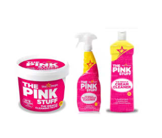 Pack 3 unidades Pink Stuff: Pasta milagrosa, Spray multiusos y Crema limpiadora por 13,32€