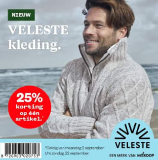 25% korting op Veleste kledij bij Welkoop