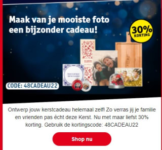 30% korting op Kruidvat.be kerst foto artikelen