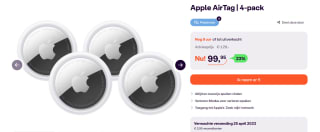 Apple AirTag Wit 4-Pack voor €99,95 bij Ibood