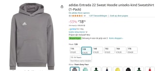 adidas Entrada 22 Sweat Hoodie Kids voor €18,95 bij Amazon