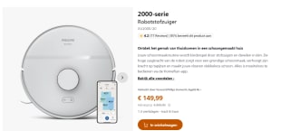 Philips HomeRun 2000 Series XU2000/20 - Robotstofzuiger met dweilfunctie voor €255,99 in de Philips store